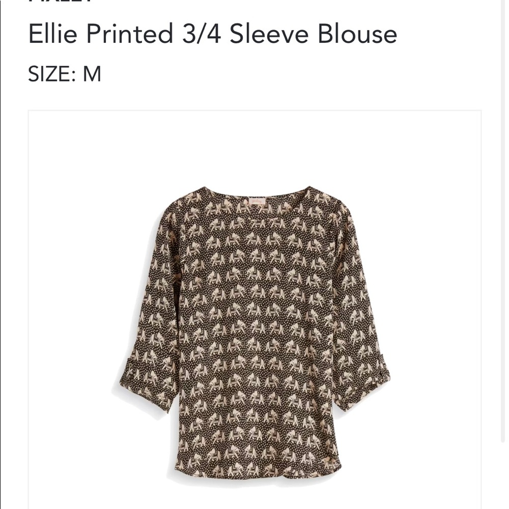 Stitch Fix Pixley Elephant 3/4 Sleeve Blouse